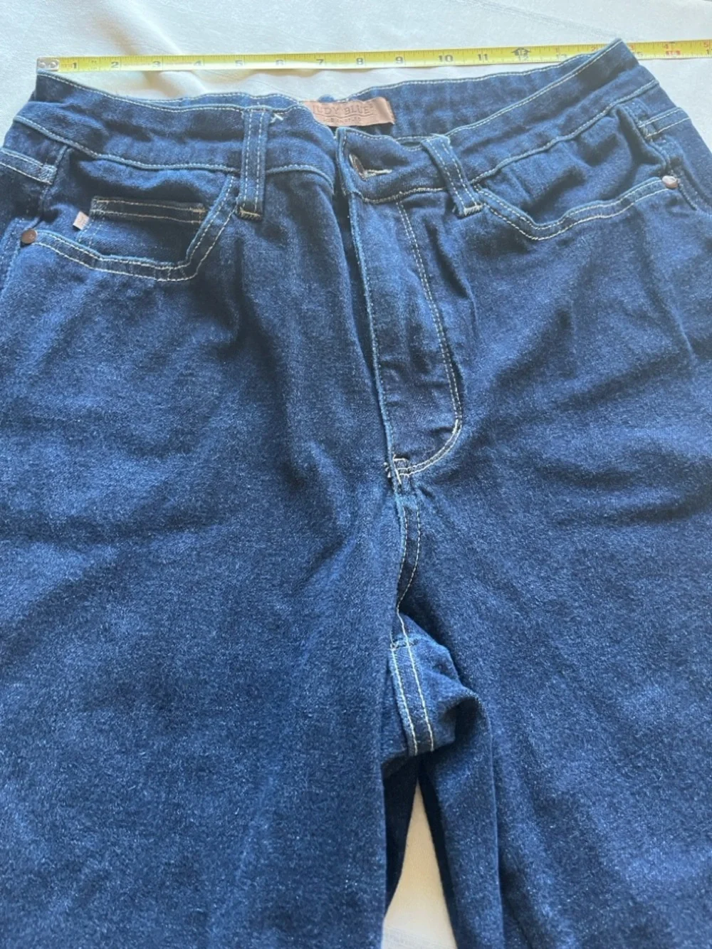 Judy Blue Woman’s Spandex Relaxed Dark Blue Denim Jeans Wide Leg Size 14W - Picture 3 of 11